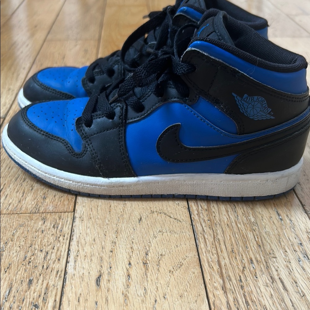 Boys- Air Jordan 1 Mid Black Royal Blue